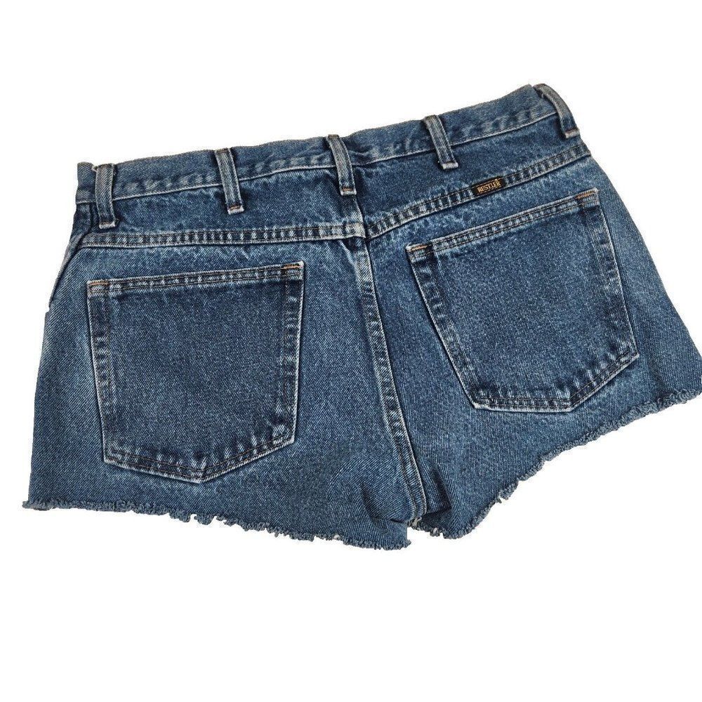 Vintage 90s Cut Off Shorts Womens Size 32 Waist Blue Destroyed Frayed